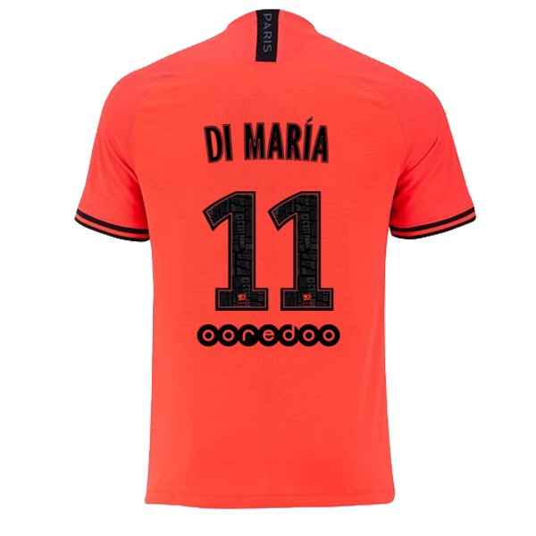 JORDAN Camiseta Paris Saint Germain NO.11 Di Maria Replica Segunda Ropa 2019/20 Naranja